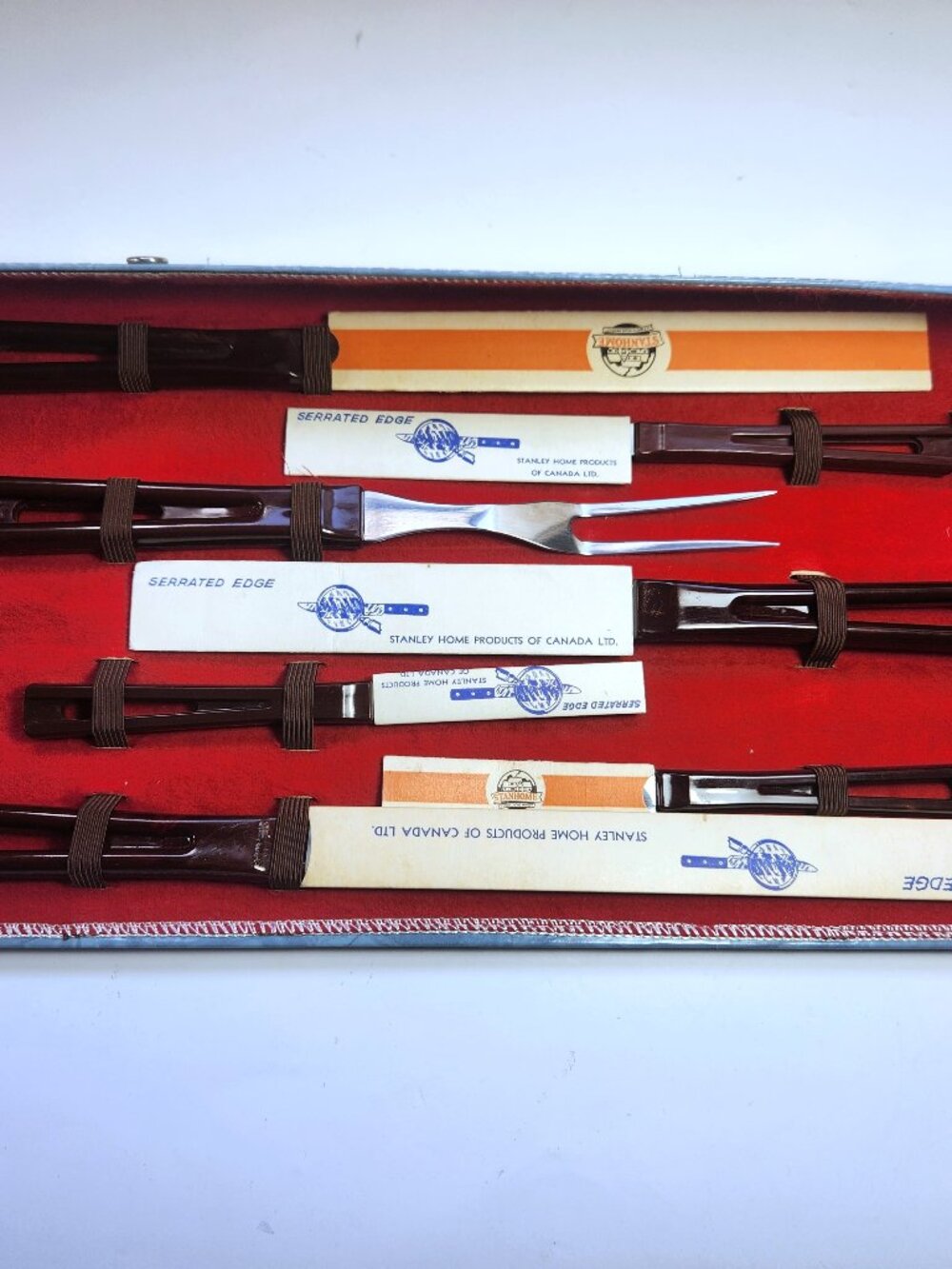 Vintage Stanley Home Products Canada Cutlery Set 7 Pcs Kitchen Utensils and Case